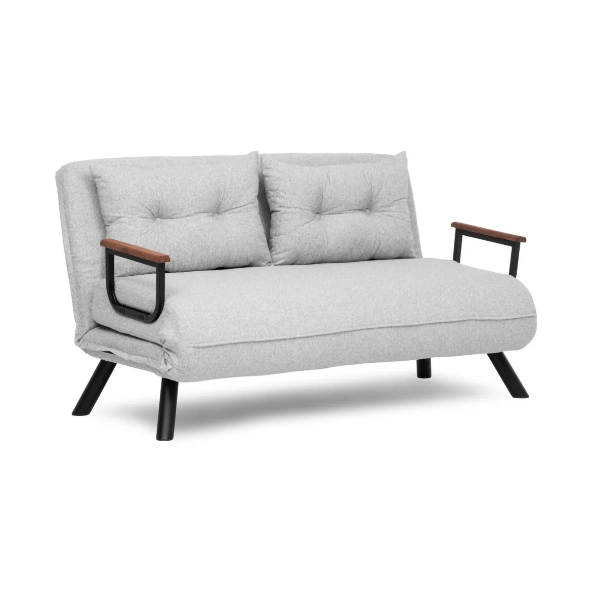 Divano letto in metallo grigio chiaro 133x78cm - Calvin