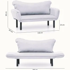 Divano letto in metallo multicolore 150x65cm - Hone