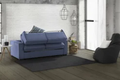 Divano letto in tessuto blu 180x95cm - Alisa