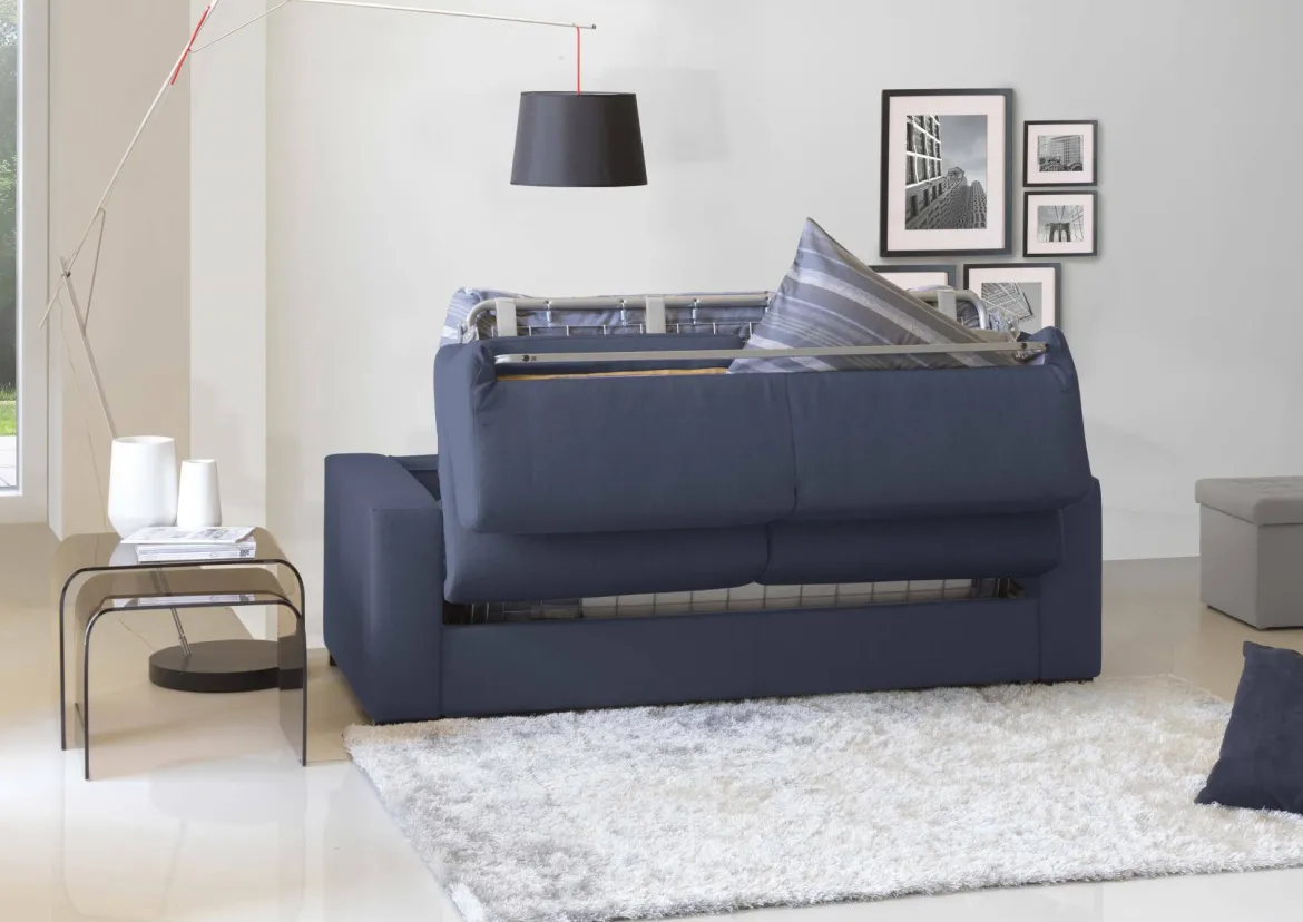 Divano letto in tessuto blu 200x95cm - Andymion