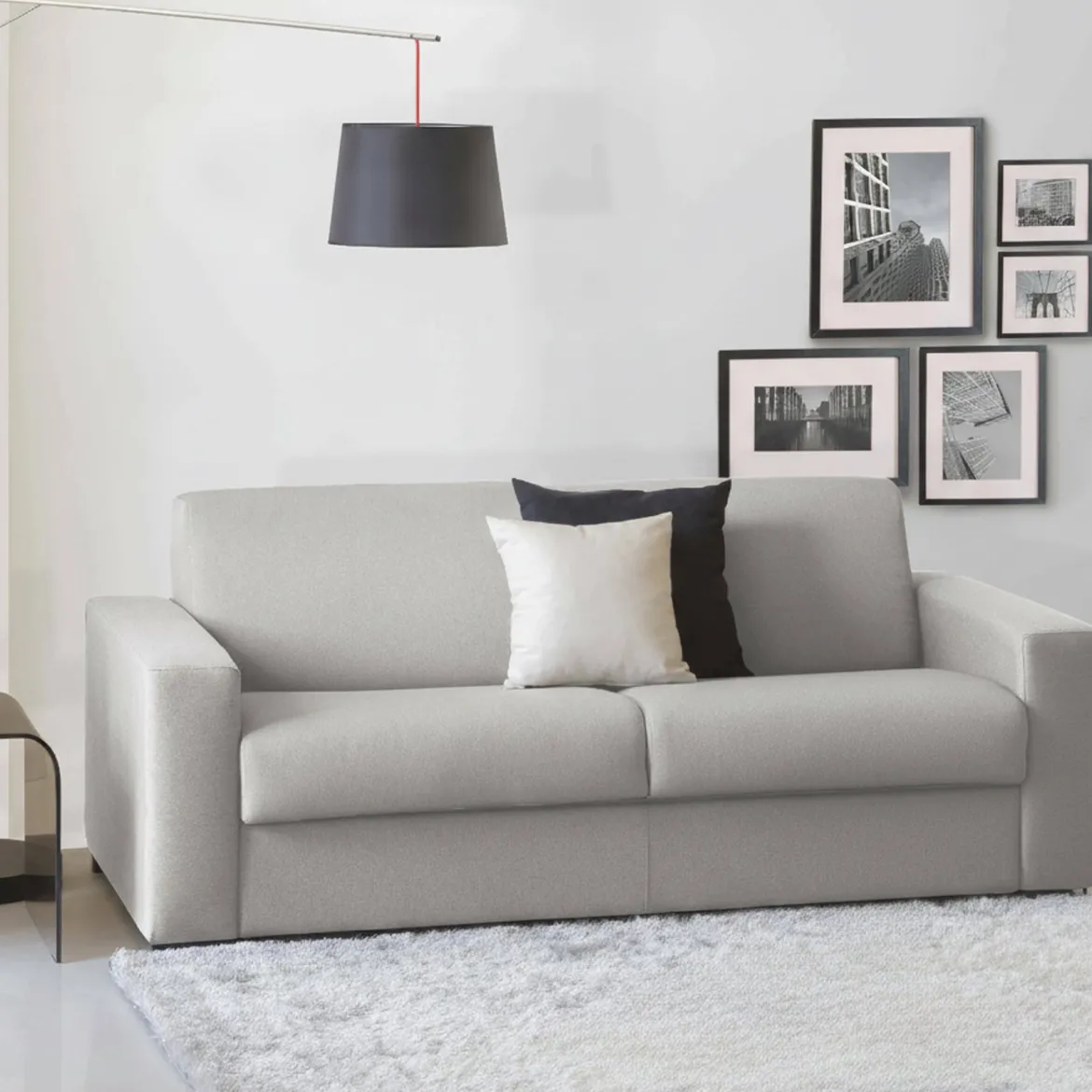 Divano letto lavabile grigio 200x95cm - Zinnia