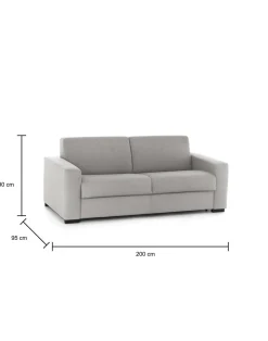 Divano letto lavabile grigio 200x95cm - Zinnia