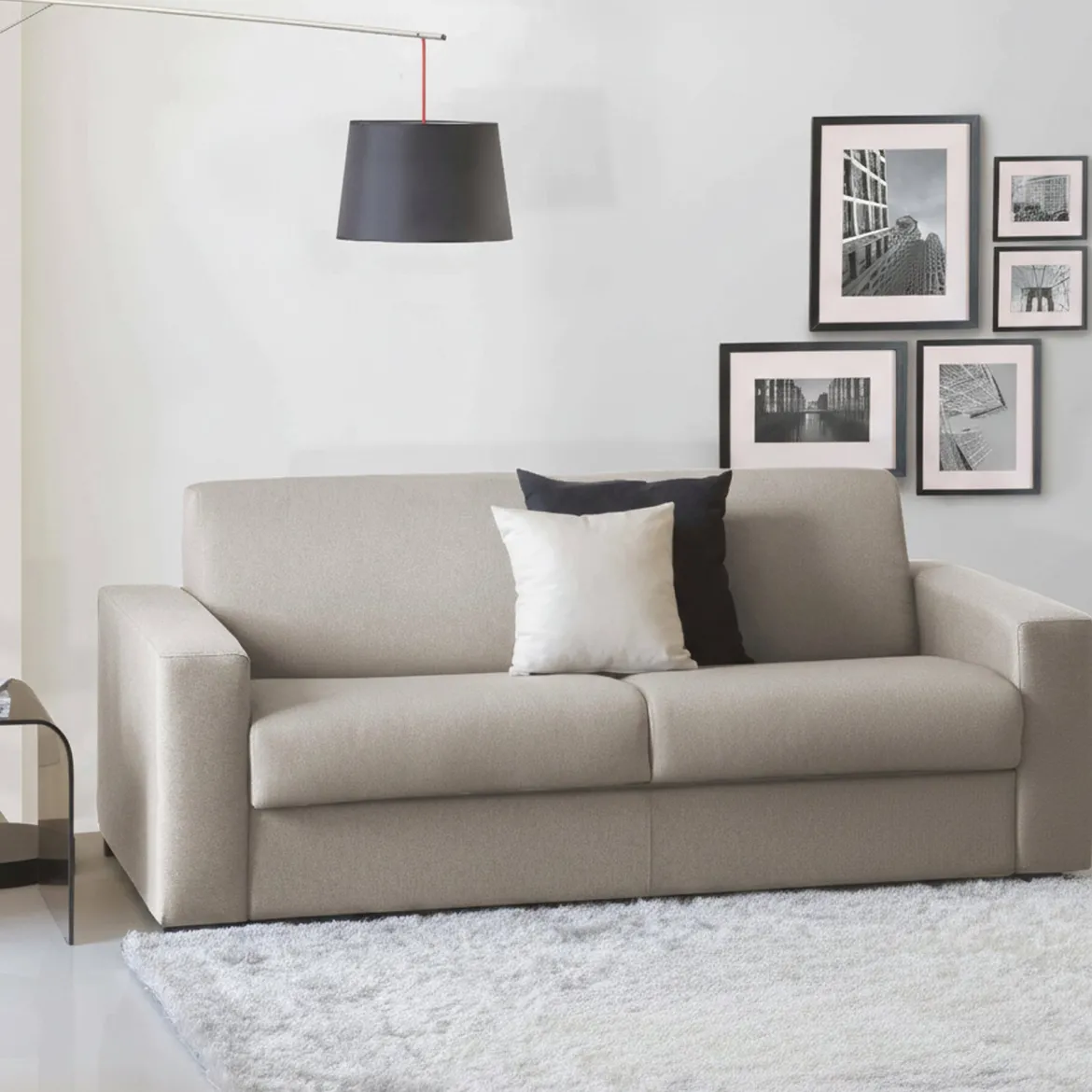 Divano letto lavabile tortora 200x95cm - Zinnia