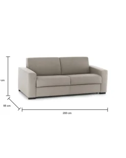 Divano letto lavabile tortora 200x95cm - Zinnia