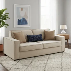 Divano letto matrimoniale beige 220x95cm - Asteroide