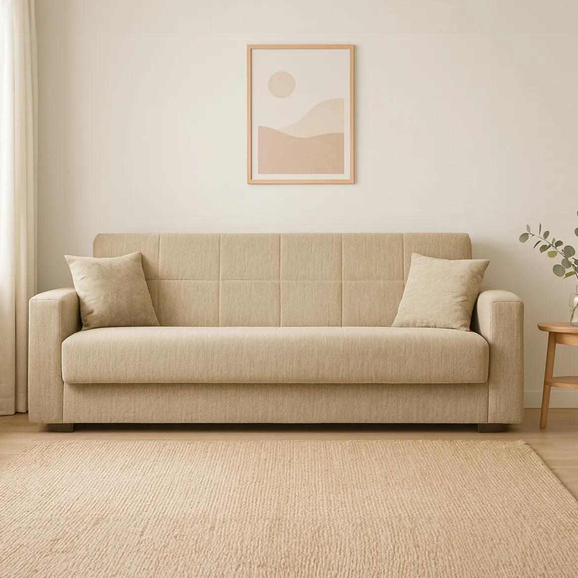 Divano letto moderno beige 212x80cm - Ambrogino