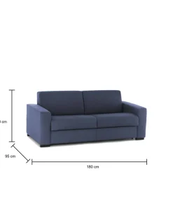 Divano letto moderno blu 180x95cm - Akito