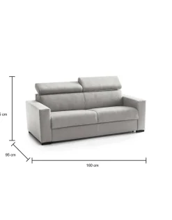 Divano letto moderno grigio 165x90cm - Antal