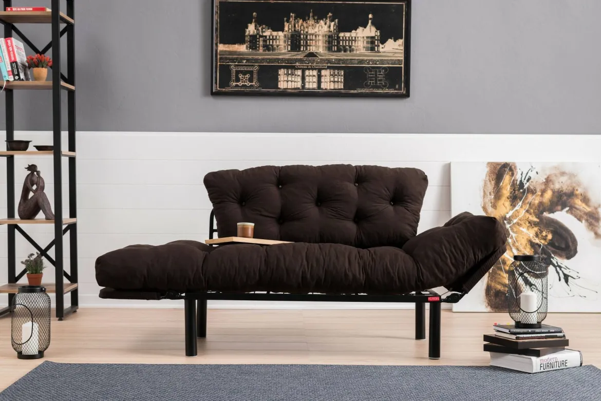 Divano letto moderno marrone 155x70cm - Guchol