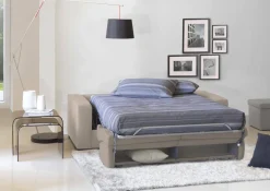 Divano letto moderno tortora 160x95cm - Alcatraz