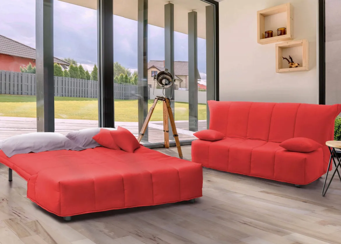 Divano letto per ospiti rosso 165x90cm - Antal