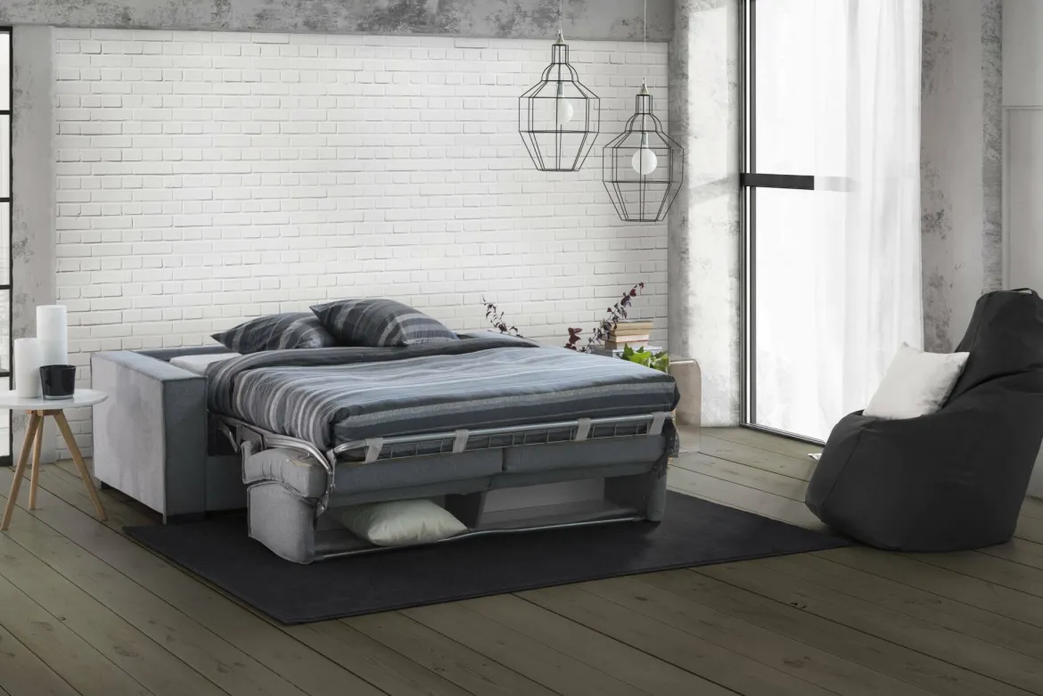 Divano letto 2 piazze grigio 160x95cm - Alk