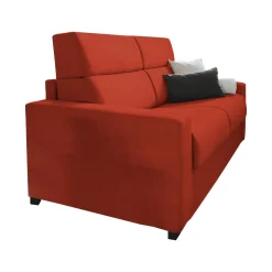 Divano Letto 2 Posti Arancione Sfoderabile Contenitore 180x95 cm, di Apertura a Ribalta Made in Italy - Casabona