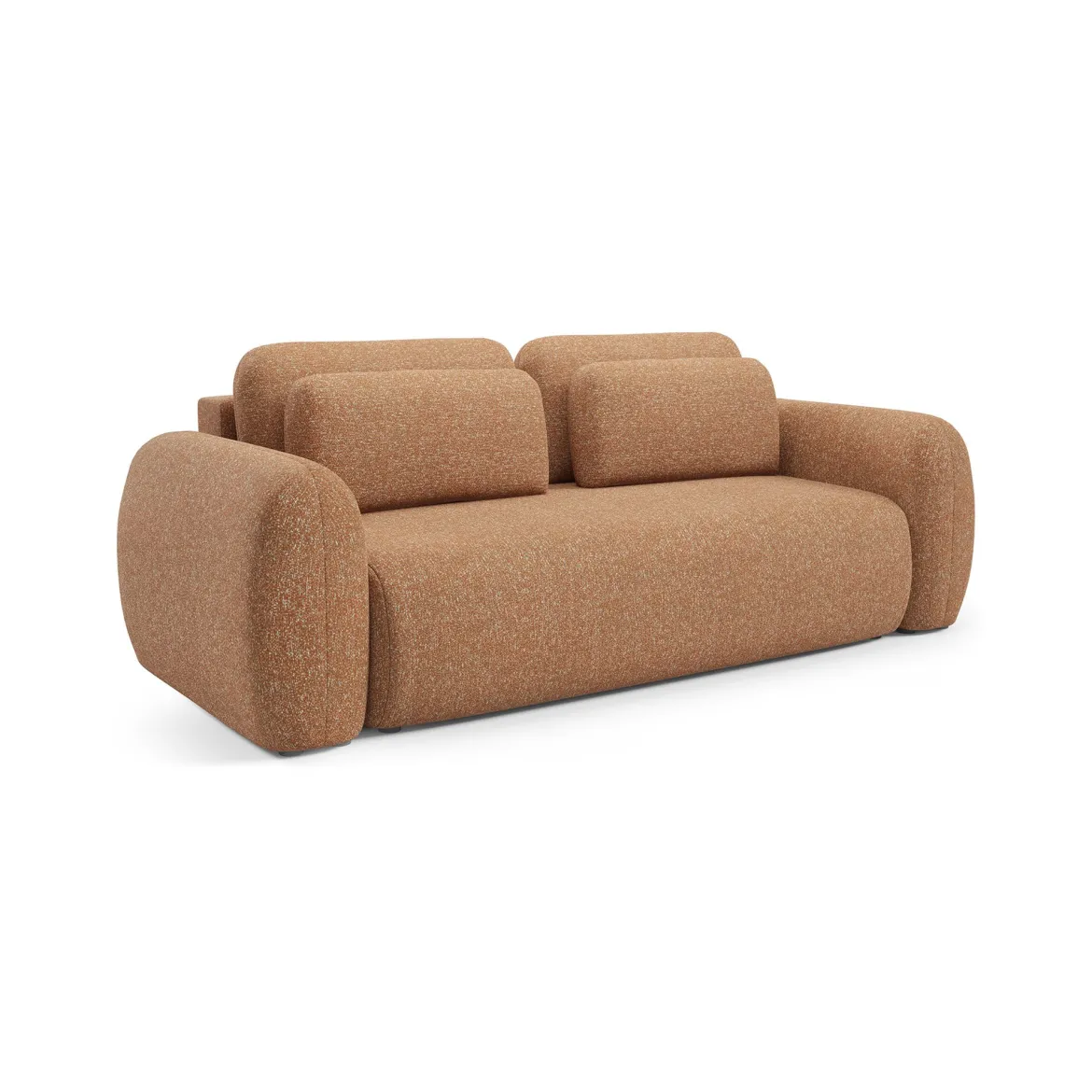 Divano Letto 3 Posti Arancione Sfoderabile Contenitore 200x95 cm, Lavabile Made in Italy - Cecina