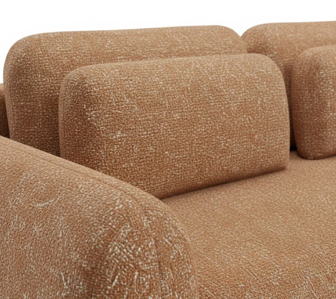 Divano Letto 3 Posti Arancione Sfoderabile Contenitore 200x95 cm, Lavabile Made in Italy - Cecina