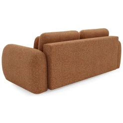 Divano Letto 3 Posti Arancione Sfoderabile Contenitore 200x95 cm, Lavabile Made in Italy - Cecina