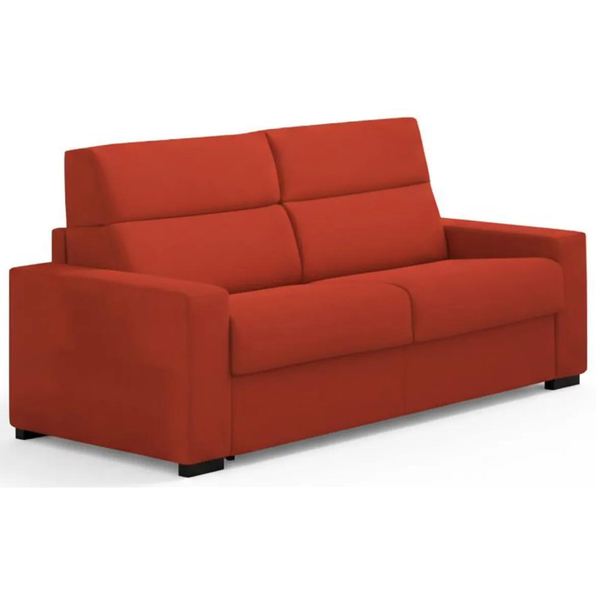 Divano Letto 3 Posti Arancione Sfoderabile Contenitore 225x95 cm, Lavabile Made in Italy - Benedetto