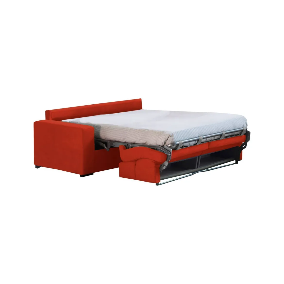 Divano Letto 3 Posti Arancione Sfoderabile Contenitore 225x95 cm, Lavabile Made in Italy - Benedetto