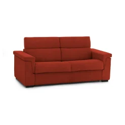 Divano Letto 3 Posti Arancione Sfoderabile Contenitore 225x95 cm, Lavabile Made in Italy - Nus