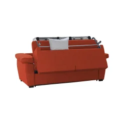 Divano Letto 3 Posti Arancione Sfoderabile Lavabile 205x86 cm, Idrorepellente Letto Estraibile Made in Italy - Avellana
