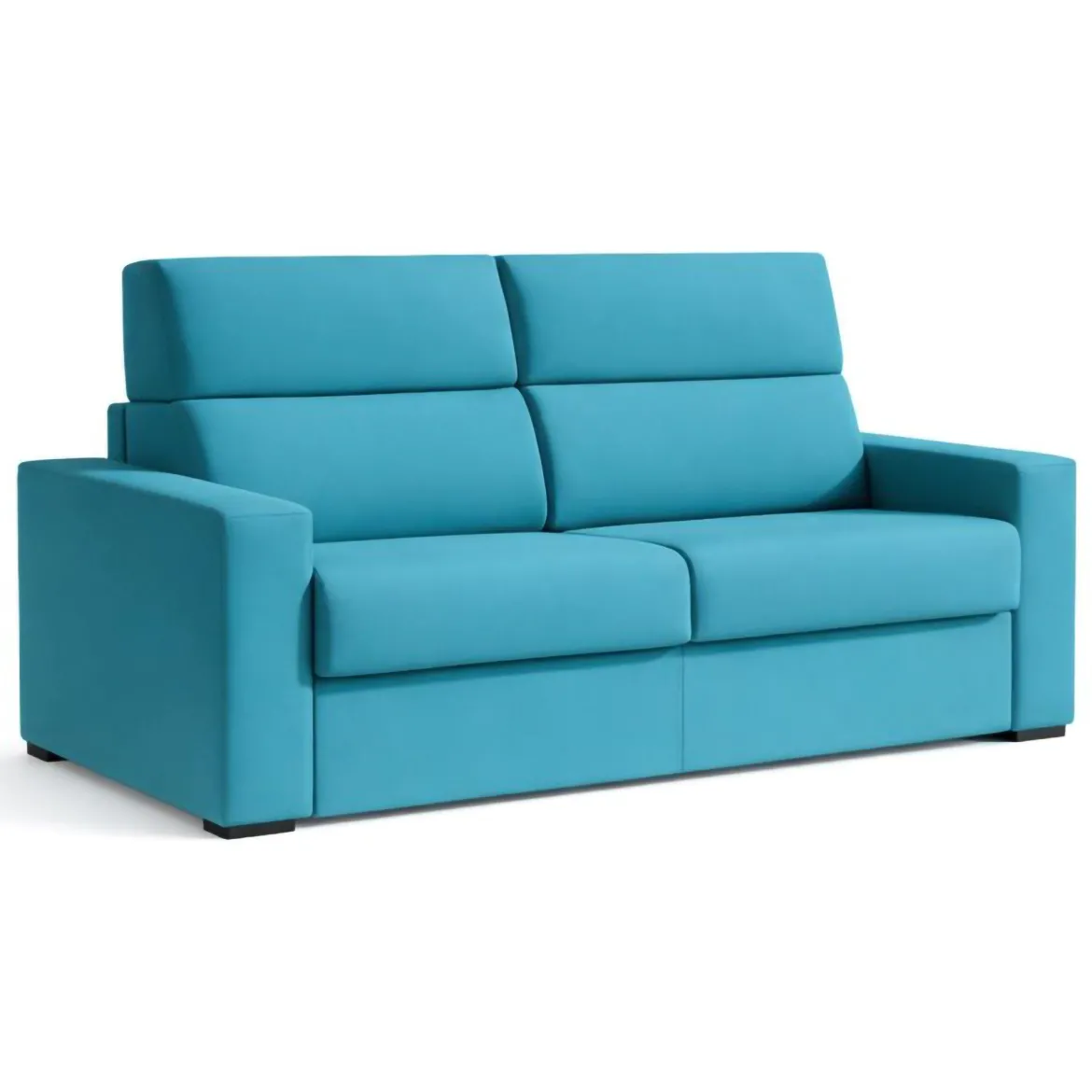 Divano Letto 2 Posti Azzurro Sfoderabile Contenitore 200x95 cm, di Apertura a Ribalta Made in Italy - Sonico