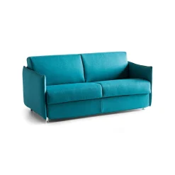 Divano Letto 3 Posti Azzurro Sfoderabile Contenitore 200x95 cm, Lavabile Made in Italy - Cecina
