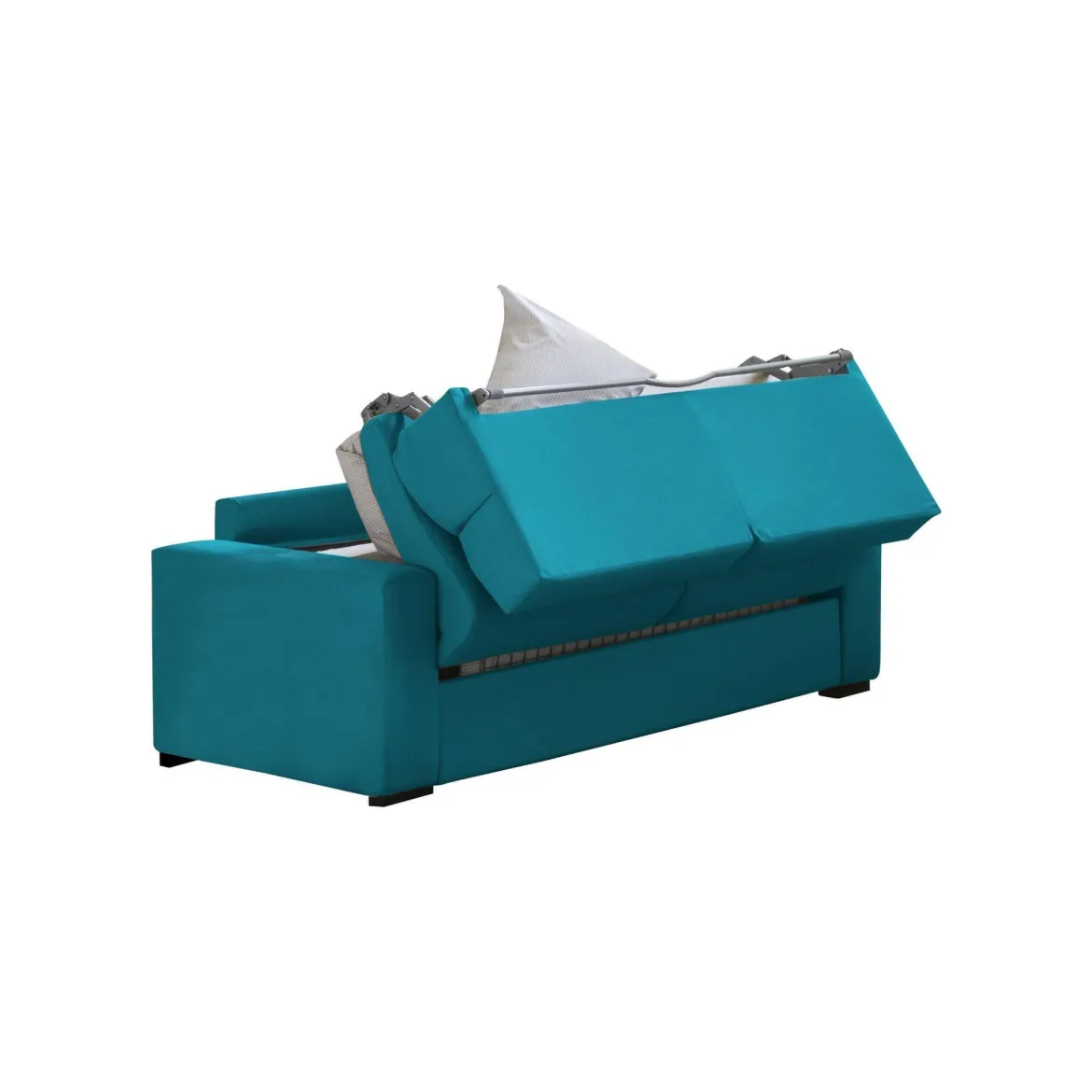 Divano Letto 3 Posti Azzurro Sfoderabile Contenitore 220x95 cm, Lavabile Made in Italy - Marcon