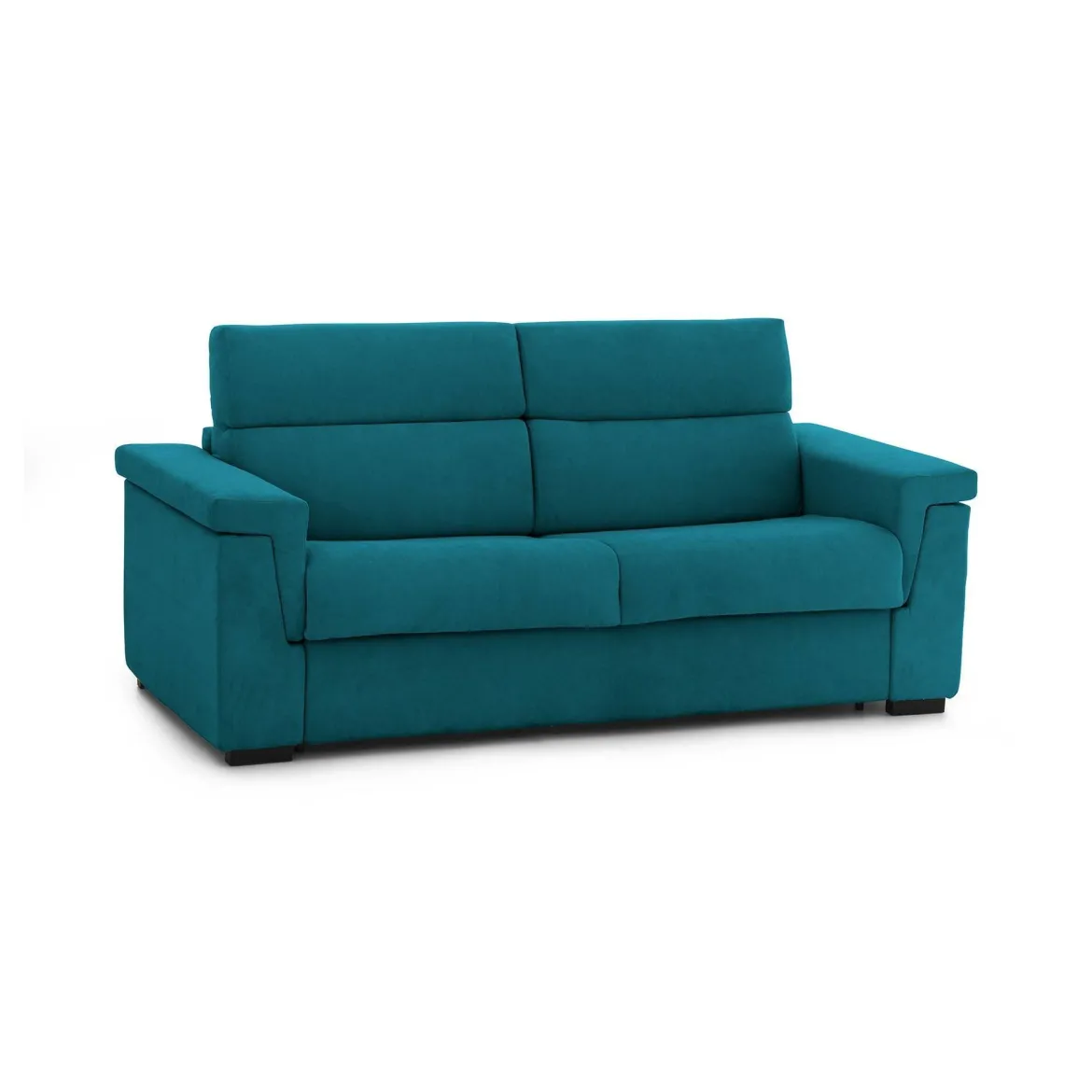 Divano Letto 3 Posti Azzurro Sfoderabile Contenitore 225x95 cm, Lavabile Made in Italy - Benedetto