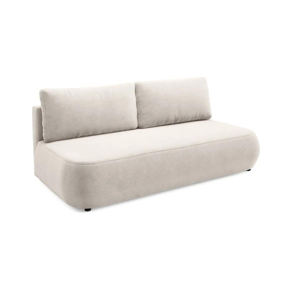 Divano Letto 2 Posti Beige Chiaro Contenitore Cuscini Sfoderabili 210x106 cm, Reclinabile - Brugnato