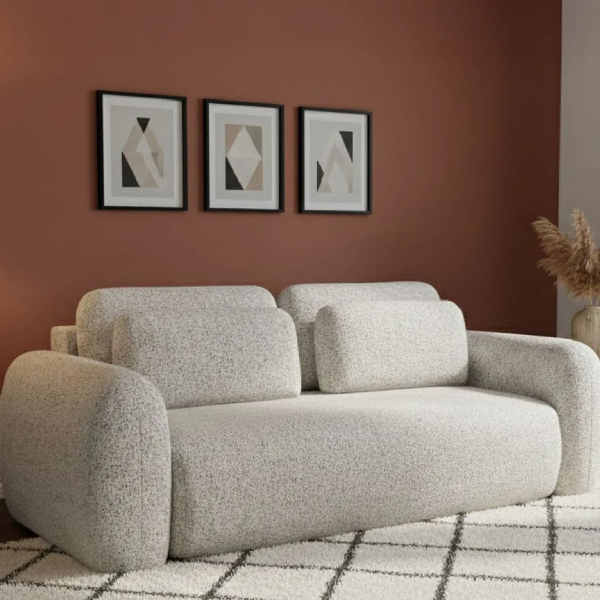 Divano Letto 3 Posti Beige Chiaro Contenitore di Apertura a Libro 266x121 cm, Reclinabile - Sessame