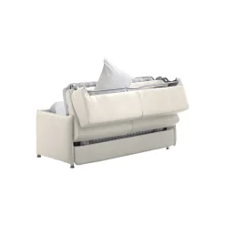Divano Letto 2 Posti Beige Sfoderabile Contenitore 160x95 cm, di Apertura a Ribalta Made in Italy - Verceia
