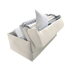 Divano Letto 2 Posti Beige Sfoderabile Contenitore 180x95 cm, di Apertura a Ribalta Made in Italy - Trovo