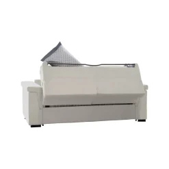 Divano Letto 2 Posti Beige Sfoderabile Contenitore 205x95 cm, di Apertura a Ribalta Made in Italy - Brusasco