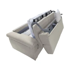 Divano Letto 2 Posti Beige Sfoderabile Contenitore 205x95 cm, di Apertura a Ribalta Made in Italy - Fisciano