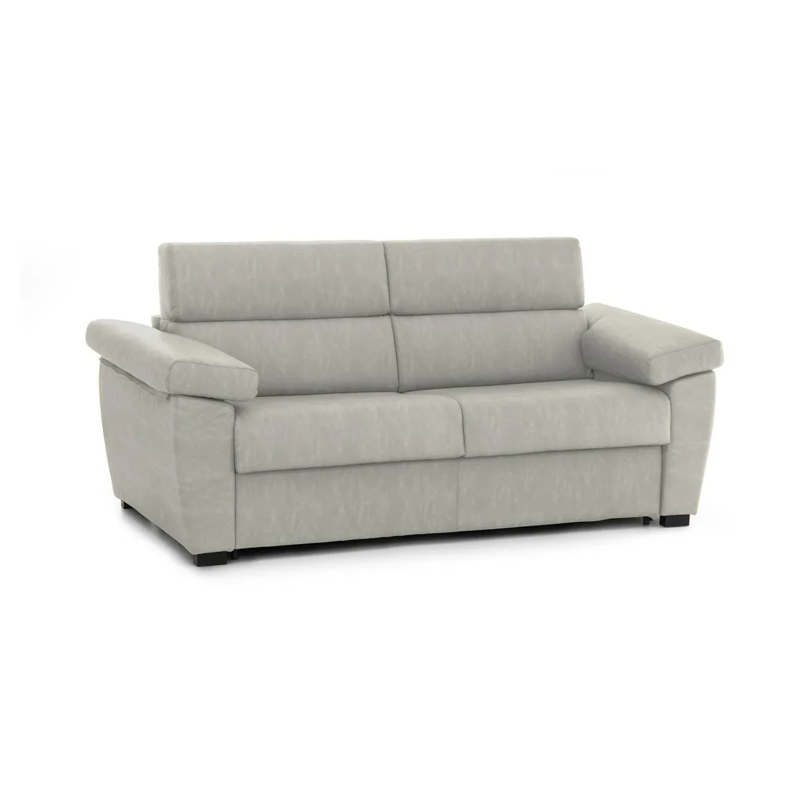 Divano Letto 3 Posti Beige Sfoderabile Contenitore 225x95 cm, Lavabile Made in Italy - Trino