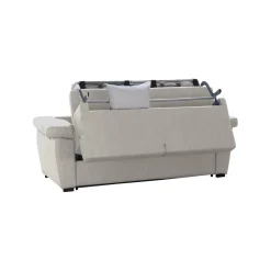 Divano Letto 3 Posti Beige Sfoderabile Contenitore 225x95 cm, Lavabile Made in Italy - Trino