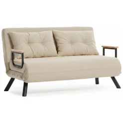 Divano letto 2 posti beige 133x78cm - Calvin
