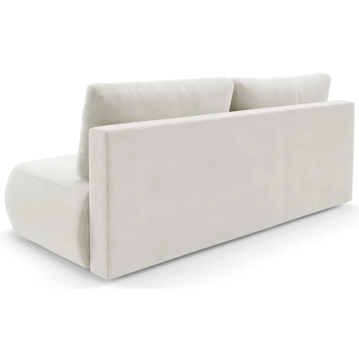 Divano Letto 2 Posti Bianco Crema Contenitore Cuscini Sfoderabili 210x106 cm, Reclinabile - Brugnato