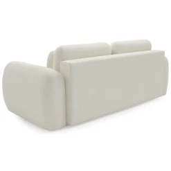 Divano Letto 3 Posti Bianco Crema Contenitore di Apertura a Libro 266x121 cm, Reclinabile - Sessame