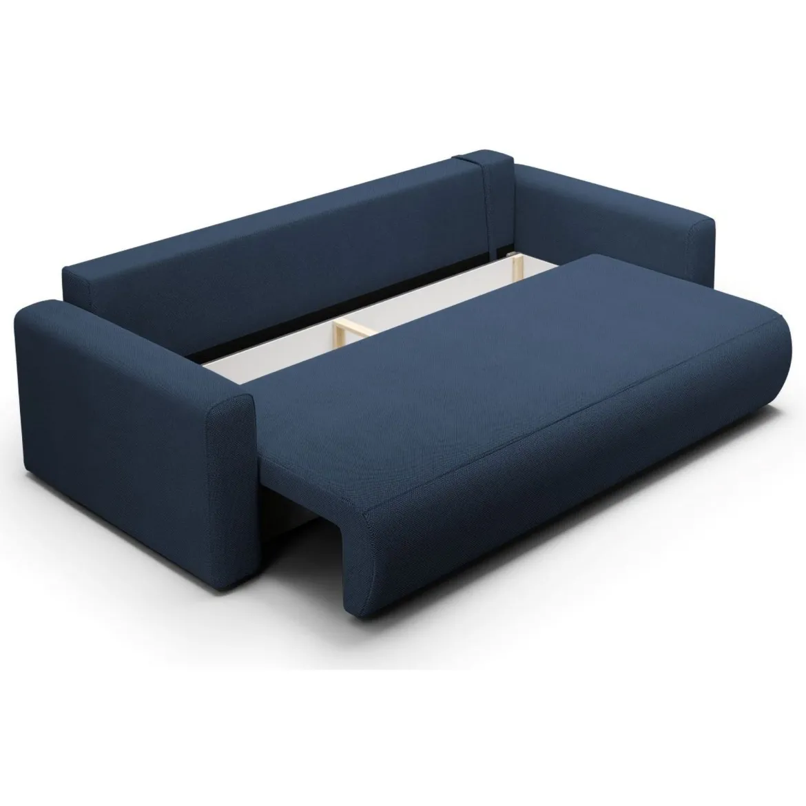 Divano Letto 2 Posti blu Contenitore di Apertura a Libro 266x121 cm, Reclinabile - Golgi