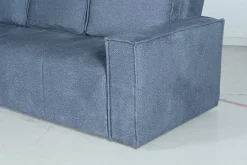 Divano Letto 3 Posti blu Contenitore di Apertura Click-clack 231x99 cm, Lavabile - Naturno