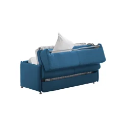Divano Letto 2 Posti blu Sfoderabile Contenitore 180x95 cm, di Apertura a Ribalta Made in Italy - Trovo