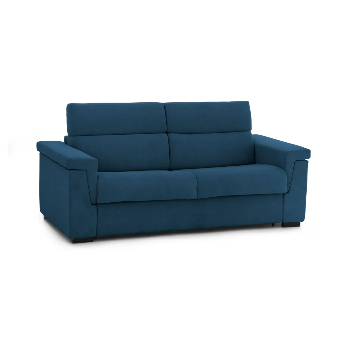 Divano Letto 2 Posti blu Sfoderabile Contenitore 185x95 cm, di Apertura a Ribalta Made in Italy - Salorno