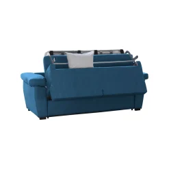 Divano Letto 2 Posti blu Sfoderabile Contenitore 185x95 cm, di Apertura a Ribalta Made in Italy - Tenna
