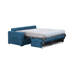 Divano Letto 2 Posti blu Sfoderabile Contenitore 200x95 cm, di Apertura a Ribalta Made in Italy - Ecate