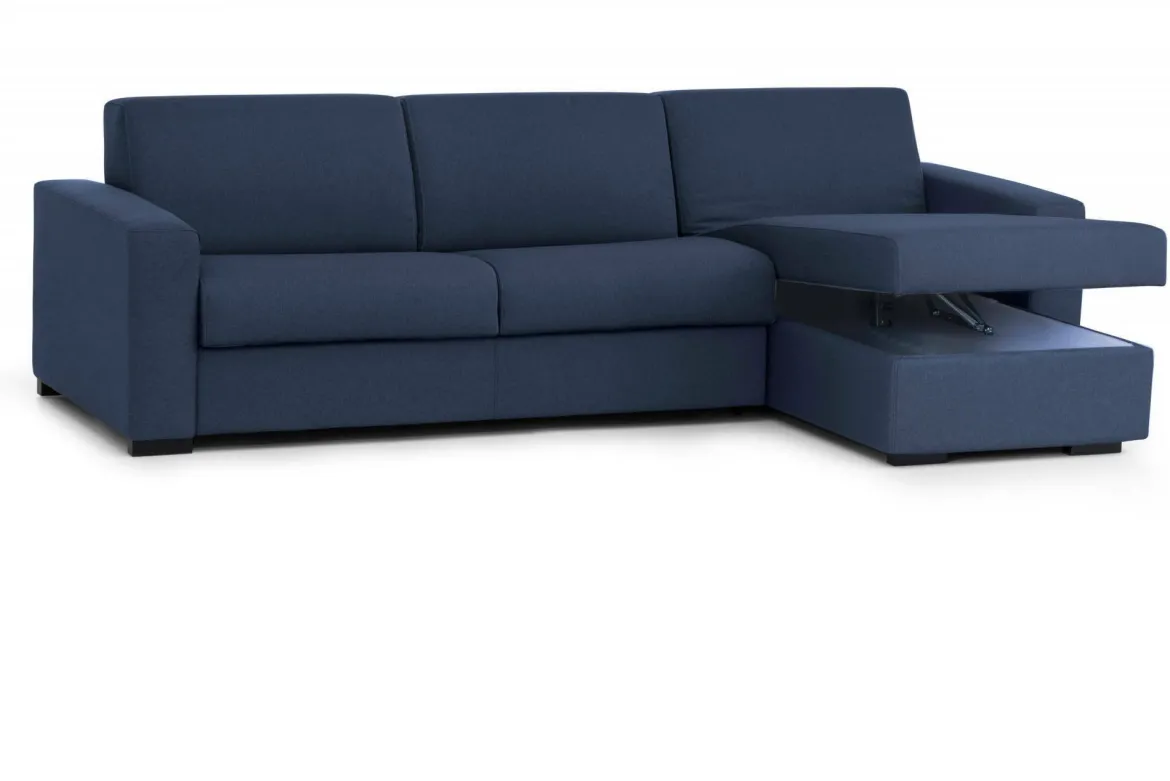 Divano letto 4 posti blu 280x95cm - Aika