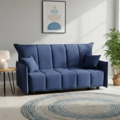 Divano letto 3 posti blu 190x90cm - Ardis