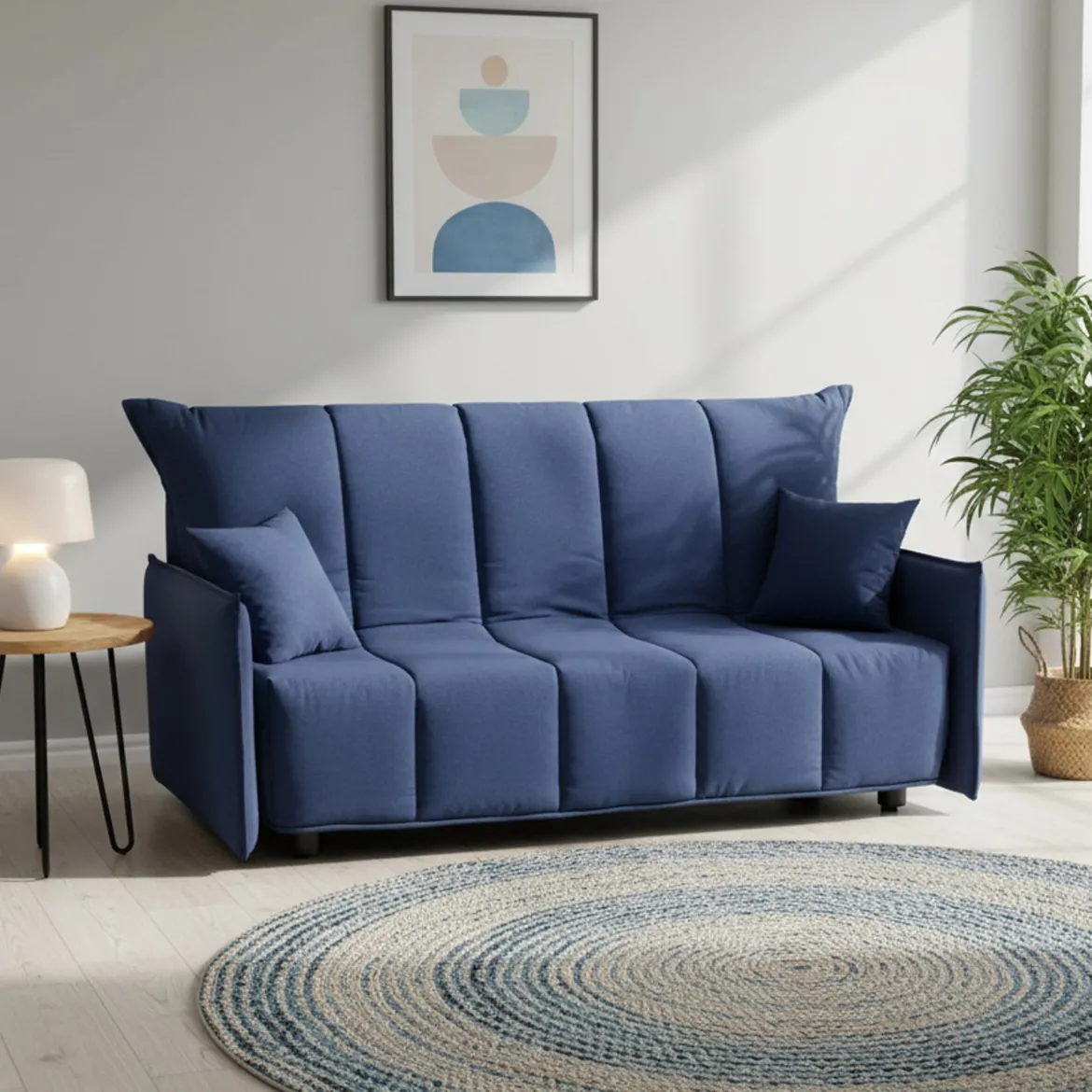 Divano letto 3 posti blu 190x90cm - Ardis