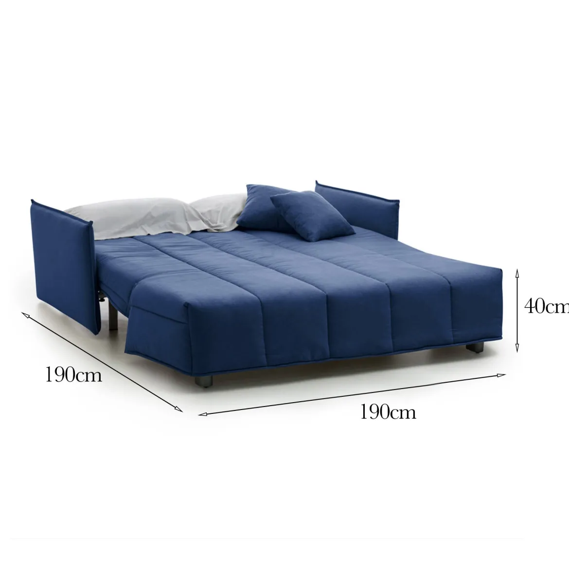 Divano letto 3 posti blu 190x90cm - Ardis