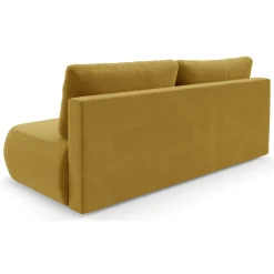 Divano Letto 2 Posti Giallo Contenitore Cuscini Sfoderabili 210x106 cm, Reclinabile - Brugnato